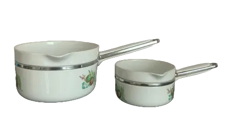 French Limoges Porcelain Aluminite Sauce Pans
