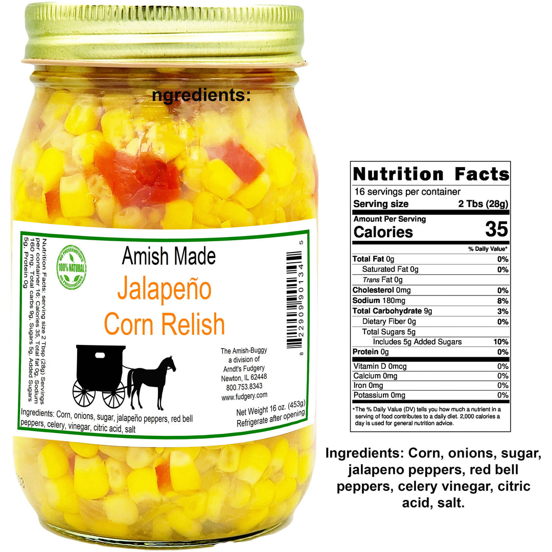 Amish Pickled Vegetables & Eggs 16 oz. Jar: Chow Chow Hot