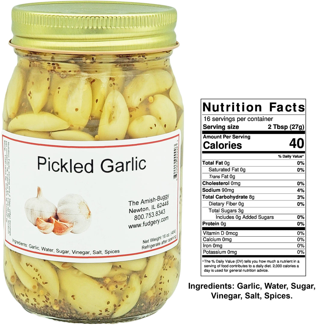 Amish Pickled Vegetables & Eggs 16 oz. Jar: Bread & Butter Pickles