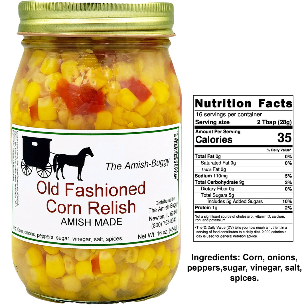 Amish Pickled Vegetables & Eggs 16 oz. Jar: Chow Chow Hot