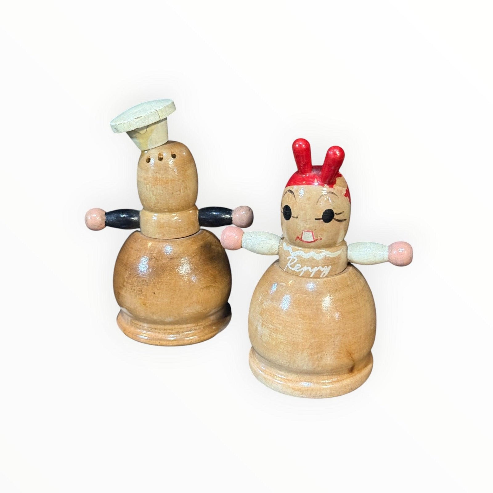 Salt and Pepper Wooden Set Man/Woman