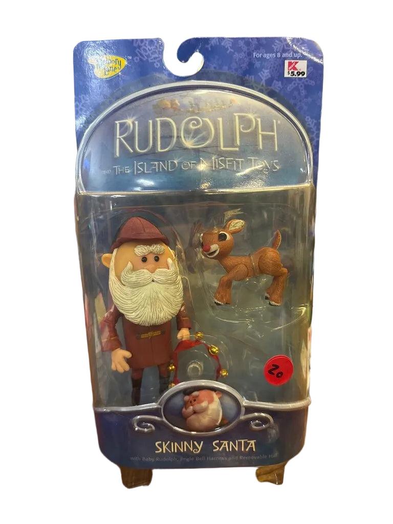 Skinny Santa Figure with Baby Rudolph