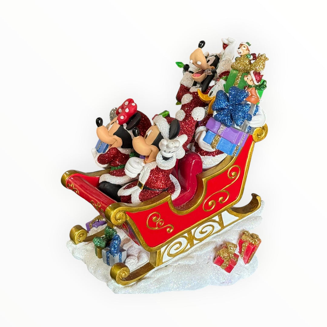 Disney Parks Santa Mickey and Friends Figurine Sleigh