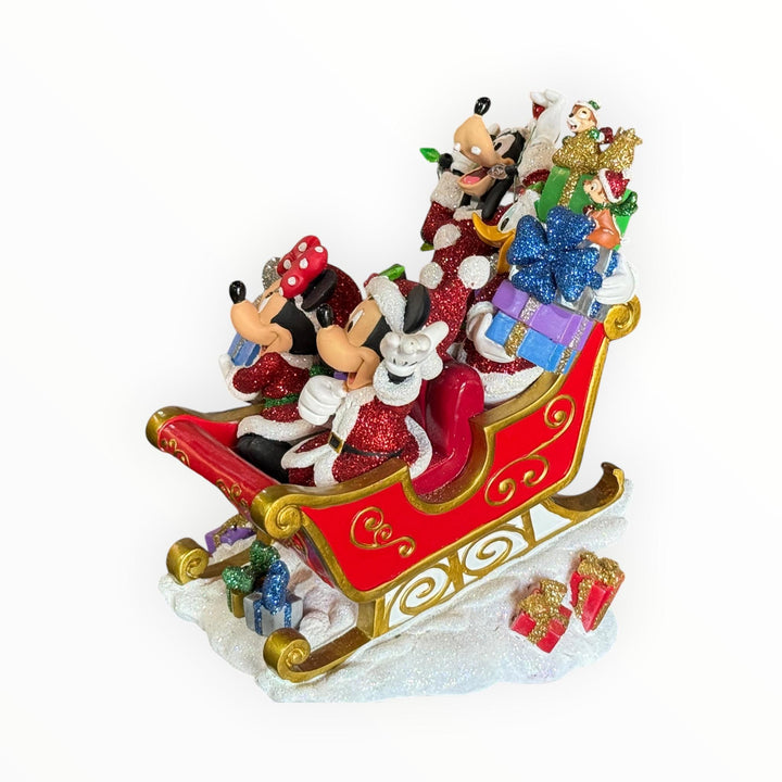Disney Parks Santa Mickey and Friends Figurine Sleigh