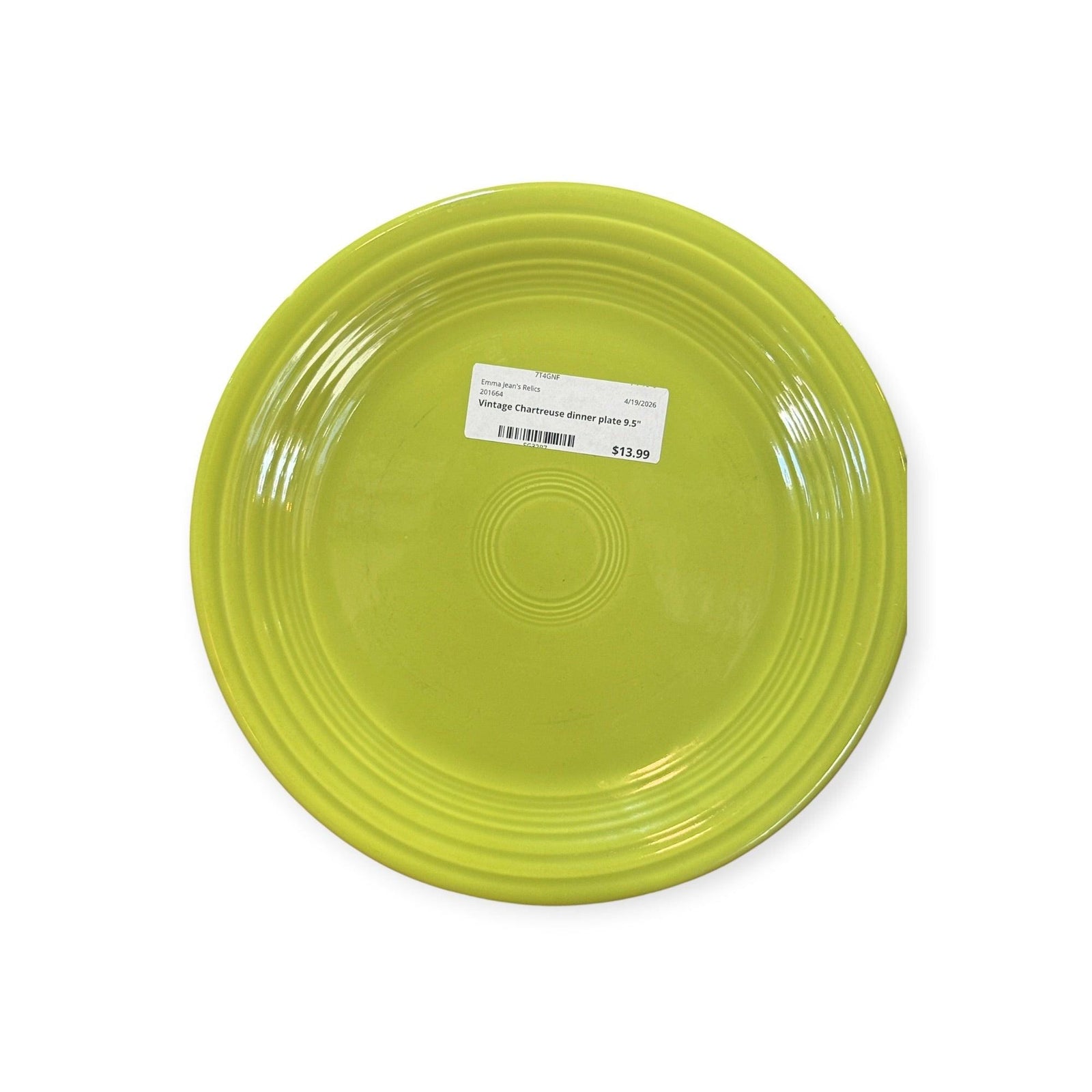 Vintage Fiesta - Vintage Chartreuse Dinner Plate 9.5"