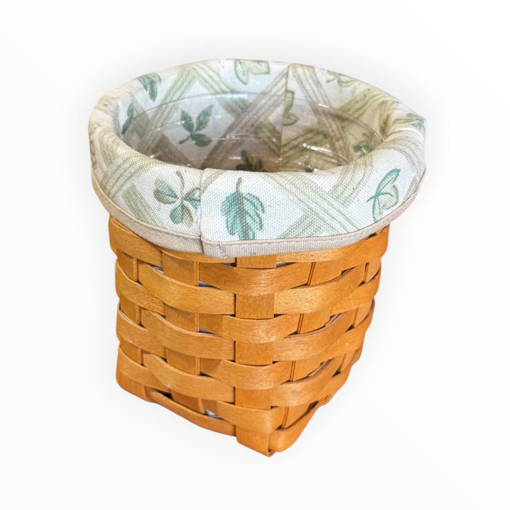Longaberger Pen Pal Basket with Botanical Liner and Protector