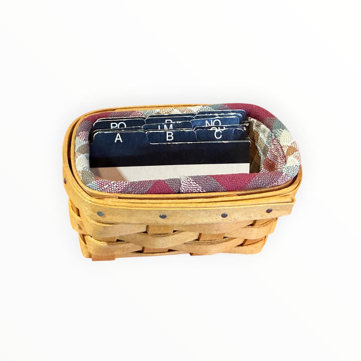Longaberger Business Card Basket with File Cards and 3 Liners