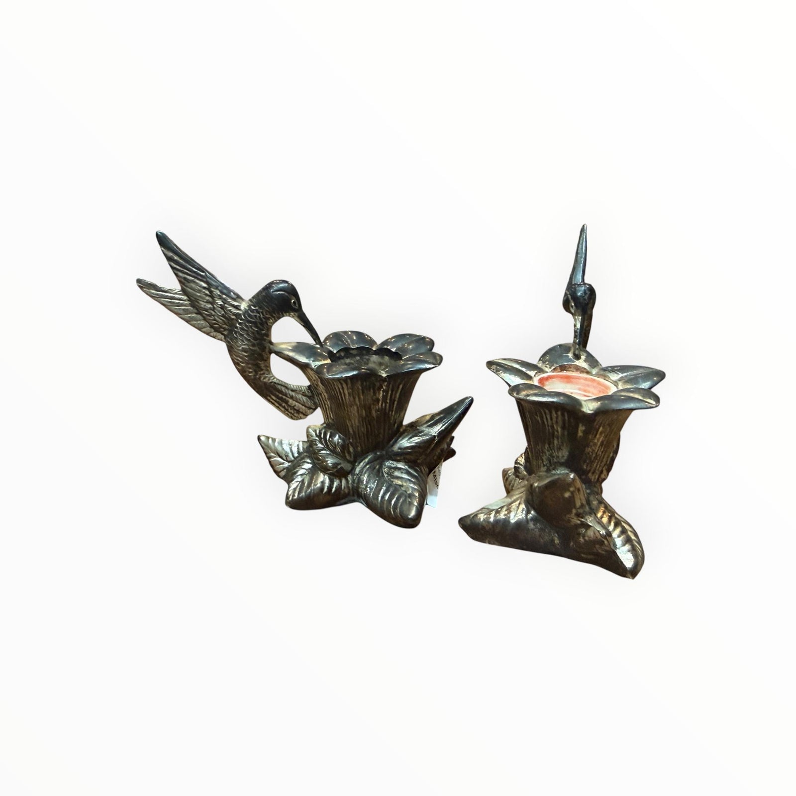 Metal Hummingbird Taper Holders
