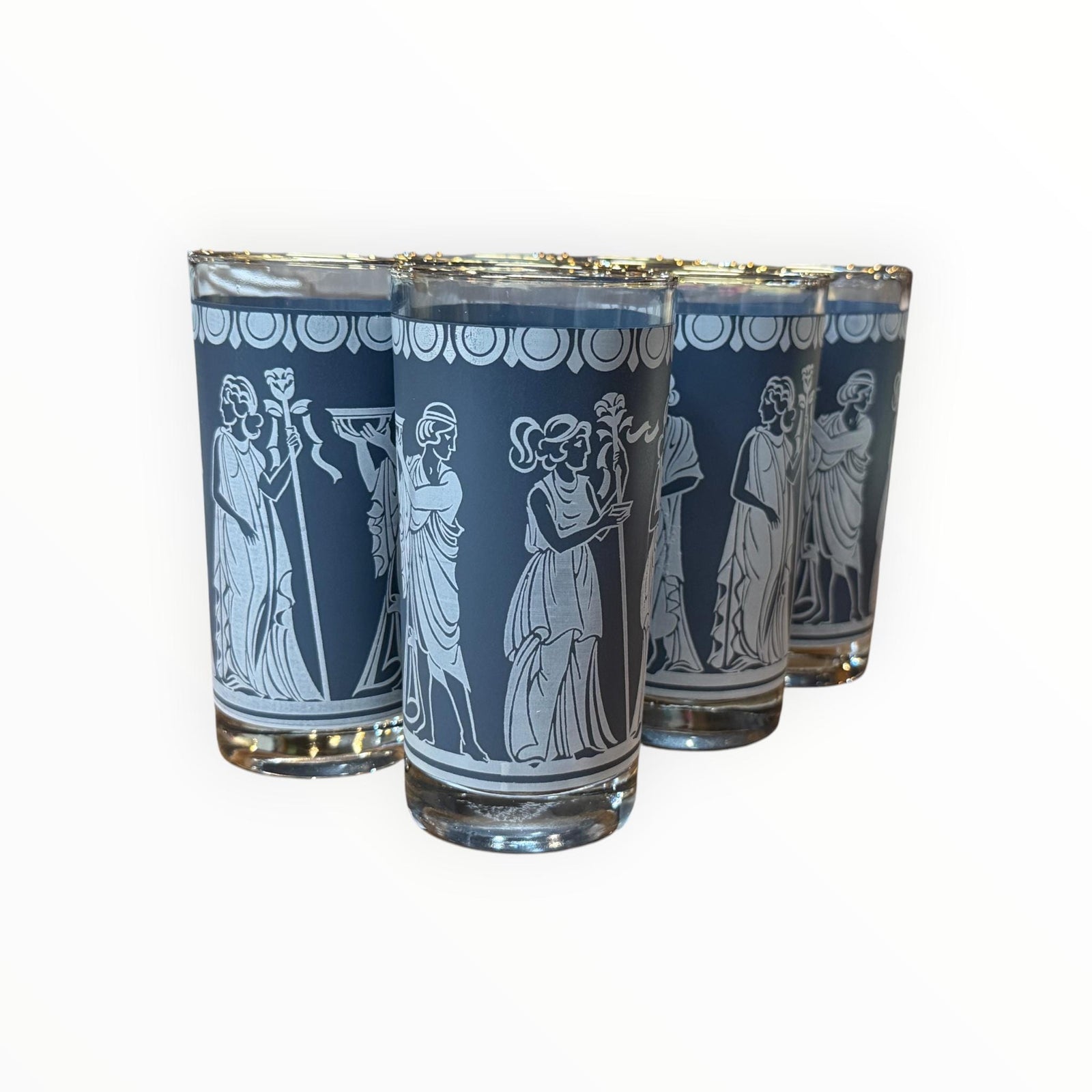 Jeanette Glass Company "Hellenic" or "Wedgwood" Themed Tumblers