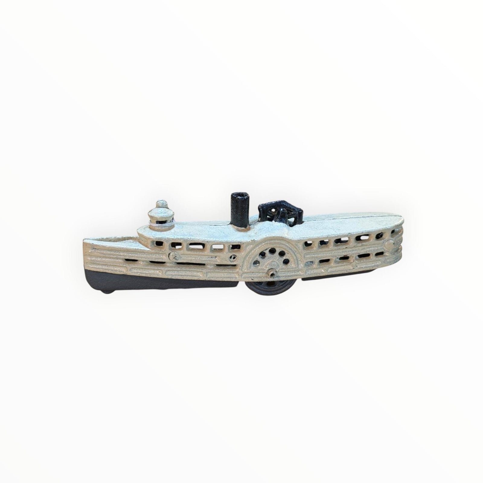 Vintage Cast Iron Steamboat Paddle Boat