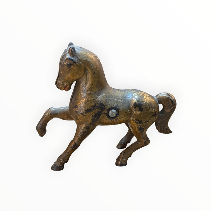 Antique Cast Iron Prancing Pony Still Coin Bank AC Williams Vintage Horse