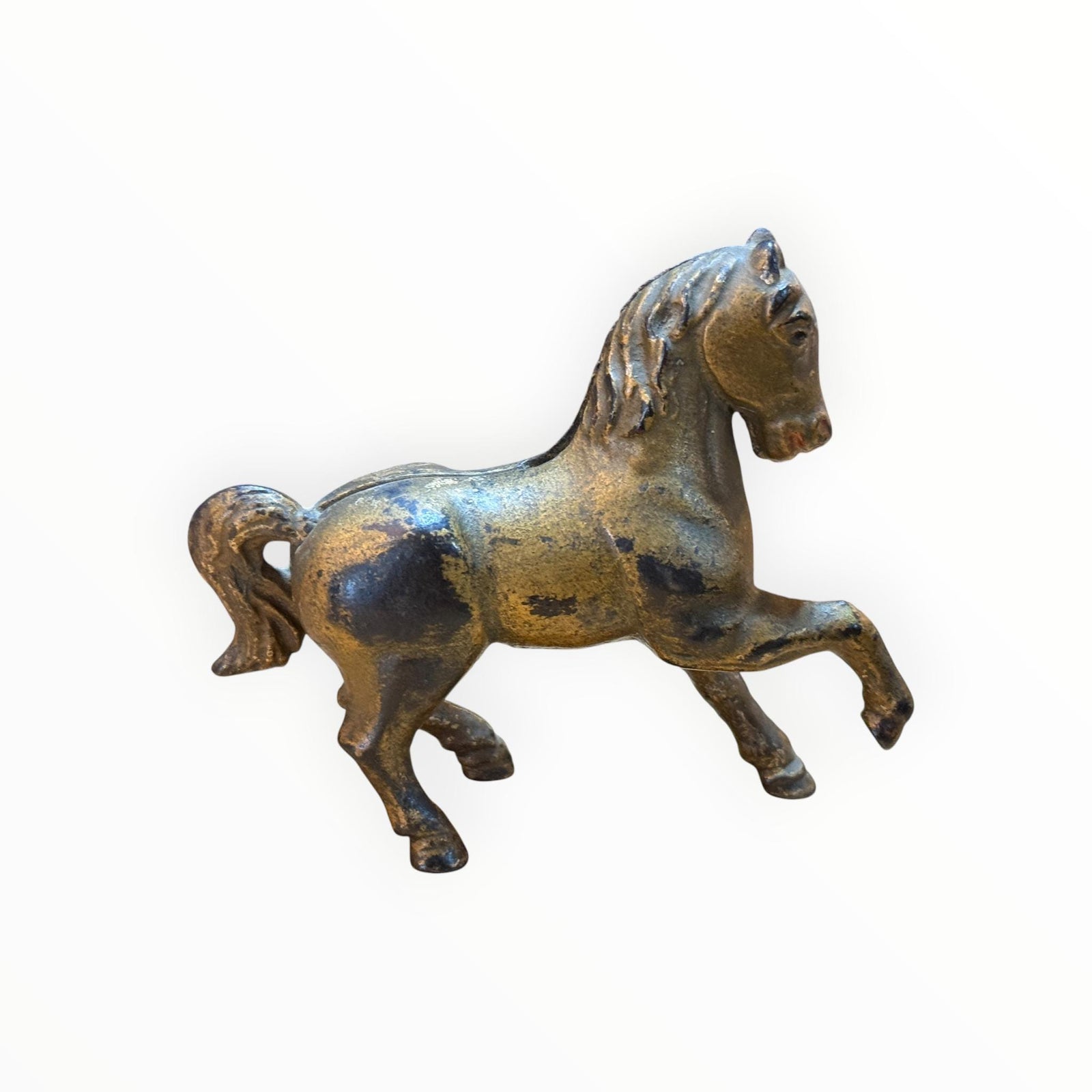 Antique Cast Iron Prancing Pony Still Coin Bank AC Williams Vintage Horse