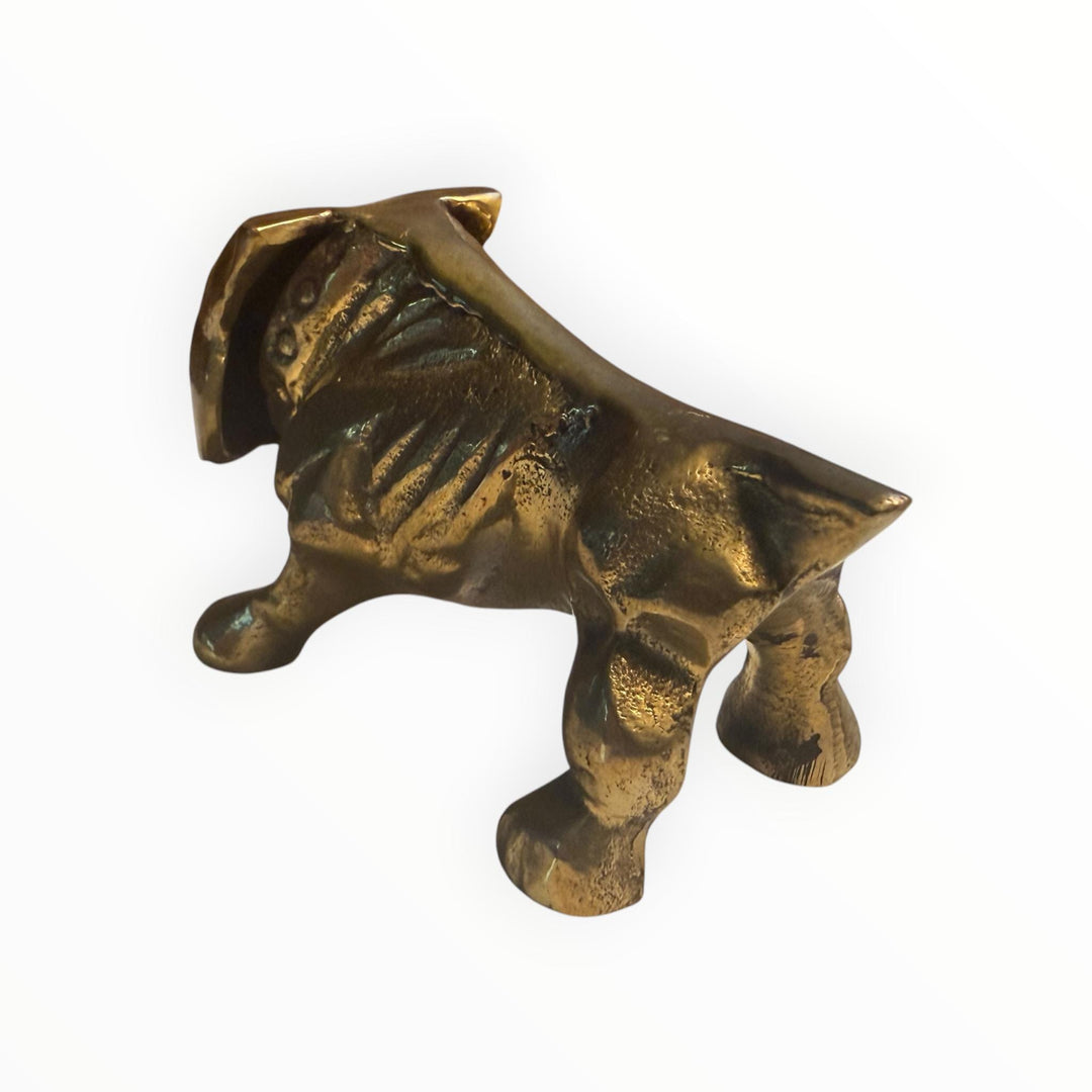 Solid Brass English Bulldog Figurine Dog Statue