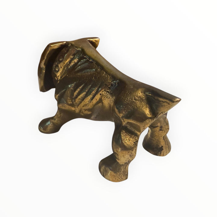 Solid Brass English Bulldog Figurine Dog Statue