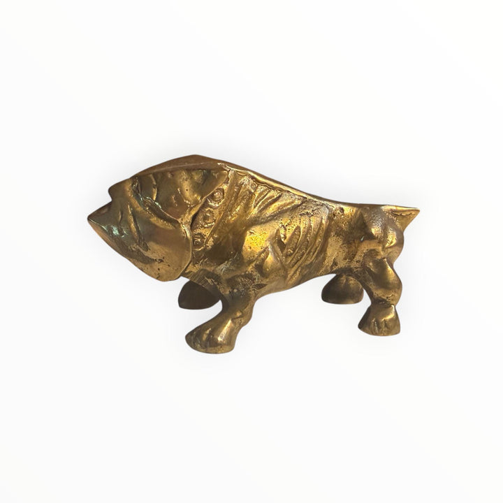 Solid Brass English Bulldog Figurine Dog Statue