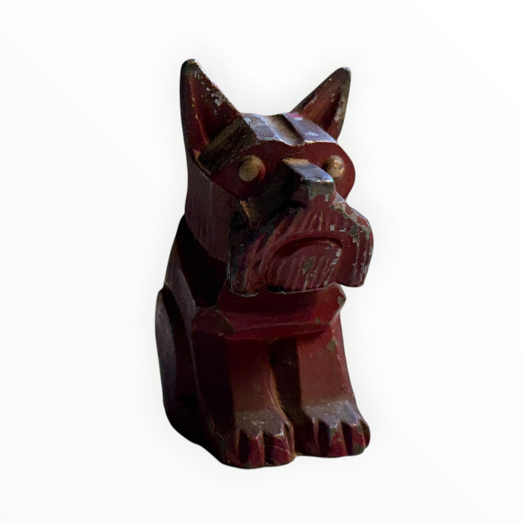 Antique Metal Cubist Style Scotty Dog