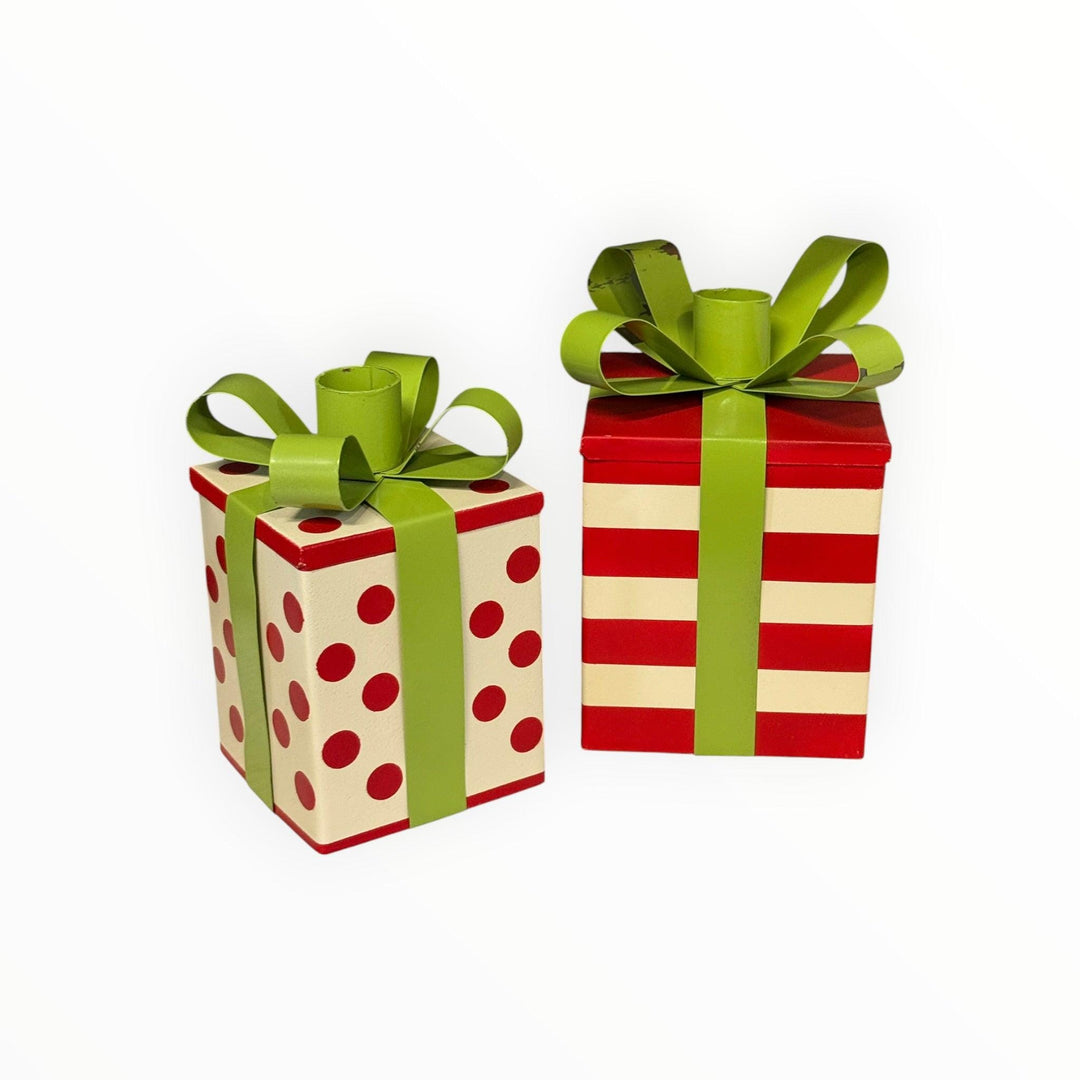 Metal Present Candle Holders
