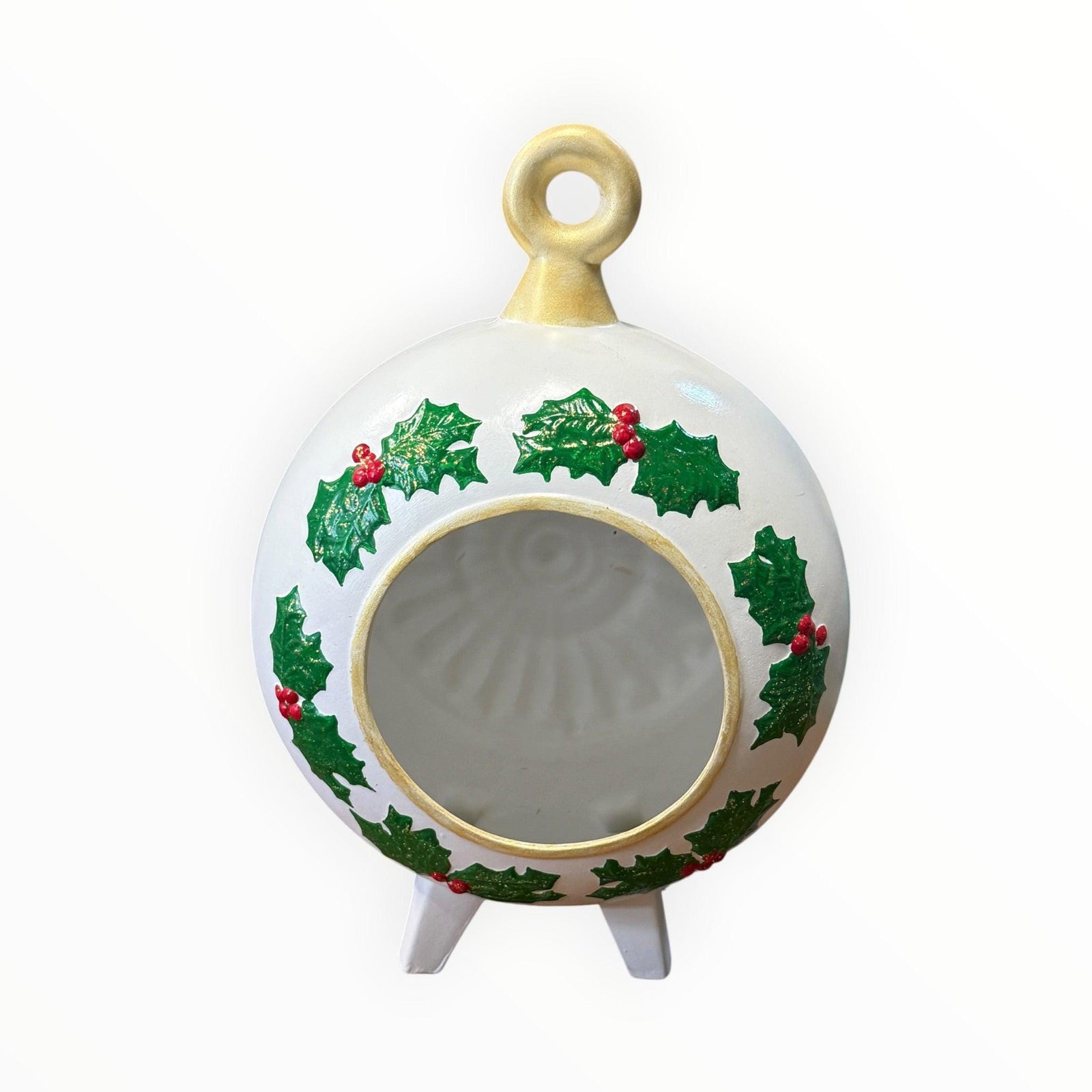Vintage 3D Large Christmas Ornament 12" Ceramic Mold Diorama