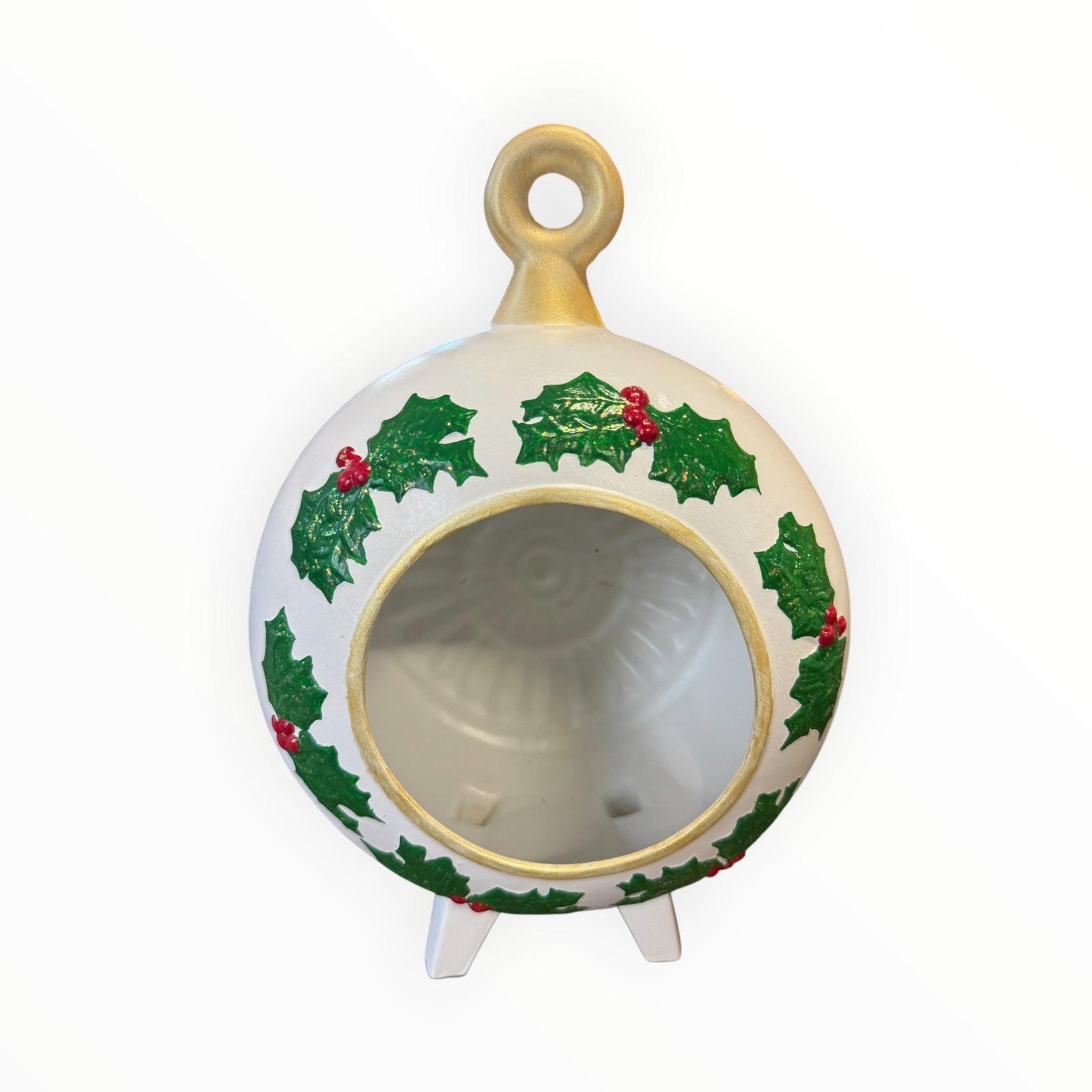 Vintage 3D Large Christmas Ornament 12" Ceramic Mold Diorama