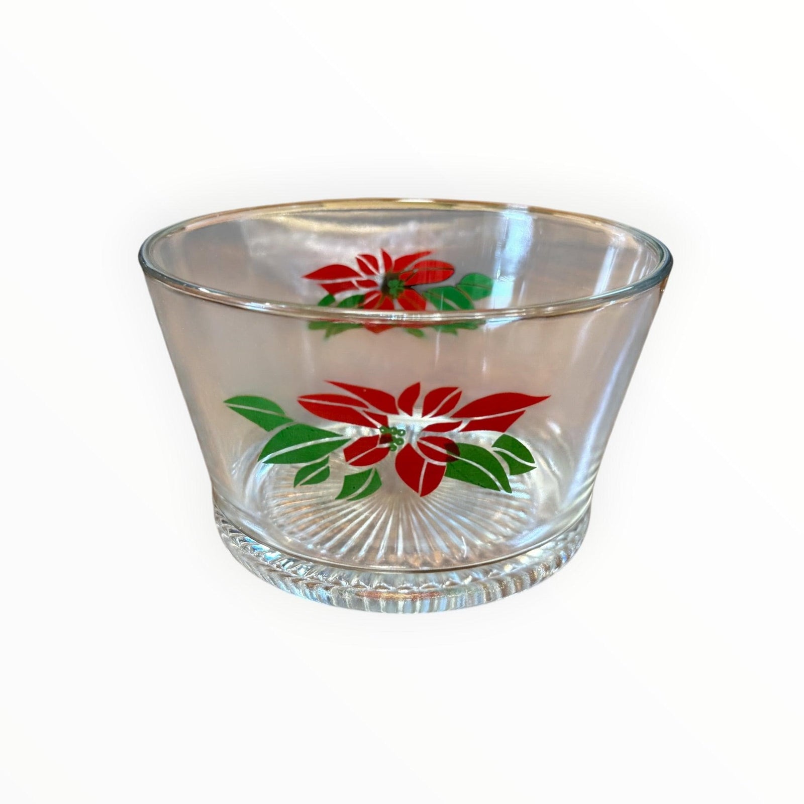 Indiana Glass Vintage Poinsettia Ice Bucket