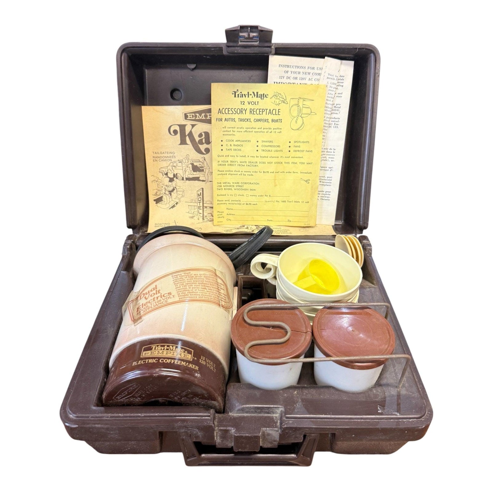Vintage Empire Travl-Mate Kar'N Home Portable Electric Coffeemaker Travel Kit