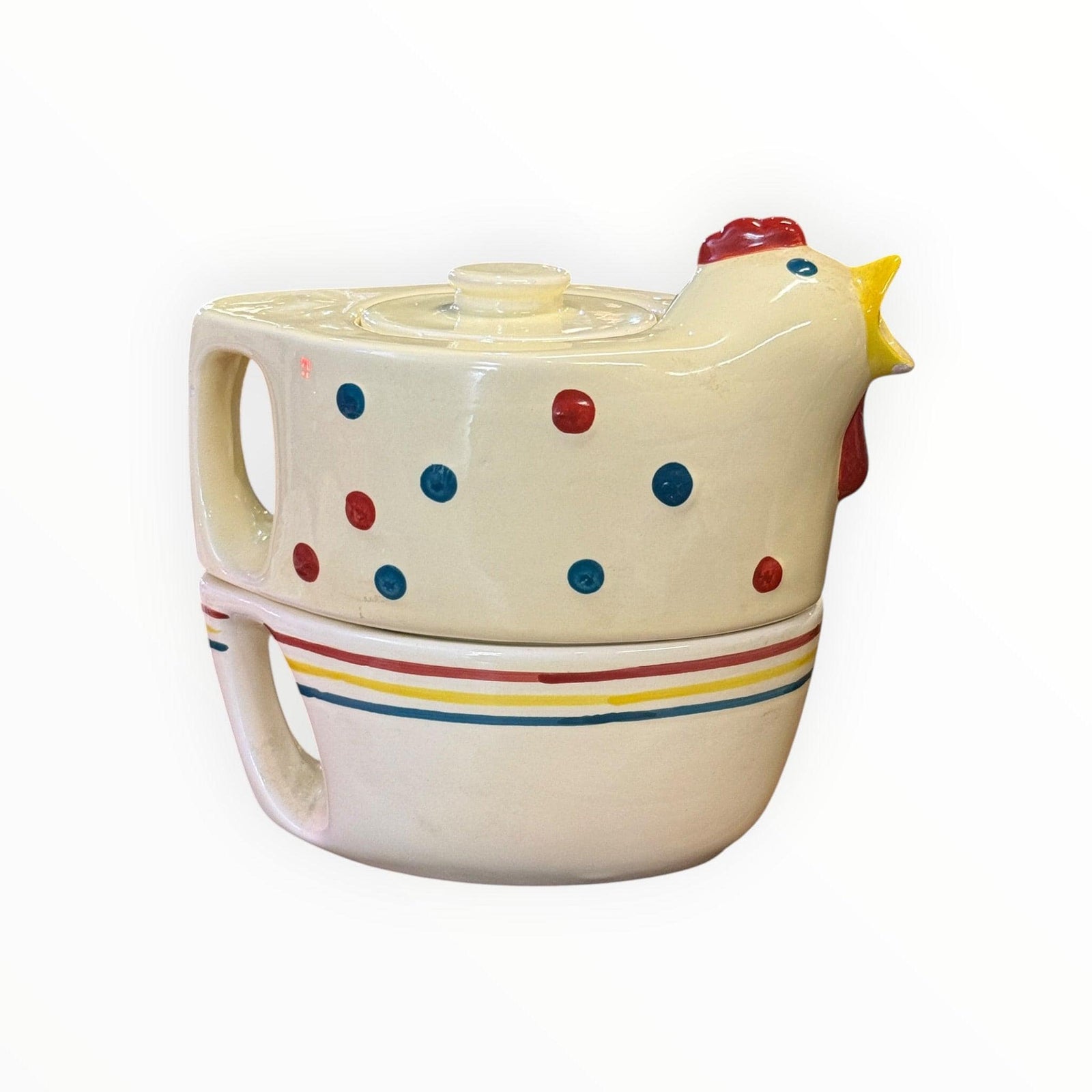 Vintage Chicken Teapot / Cup Combo