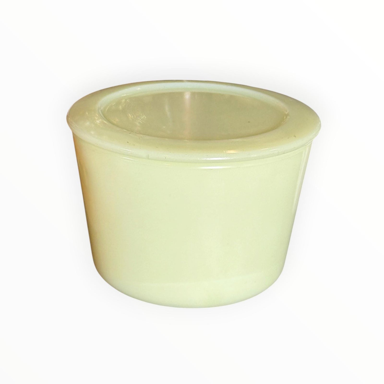 Vintage McKee Uranium Glass Lidded Custard Dish