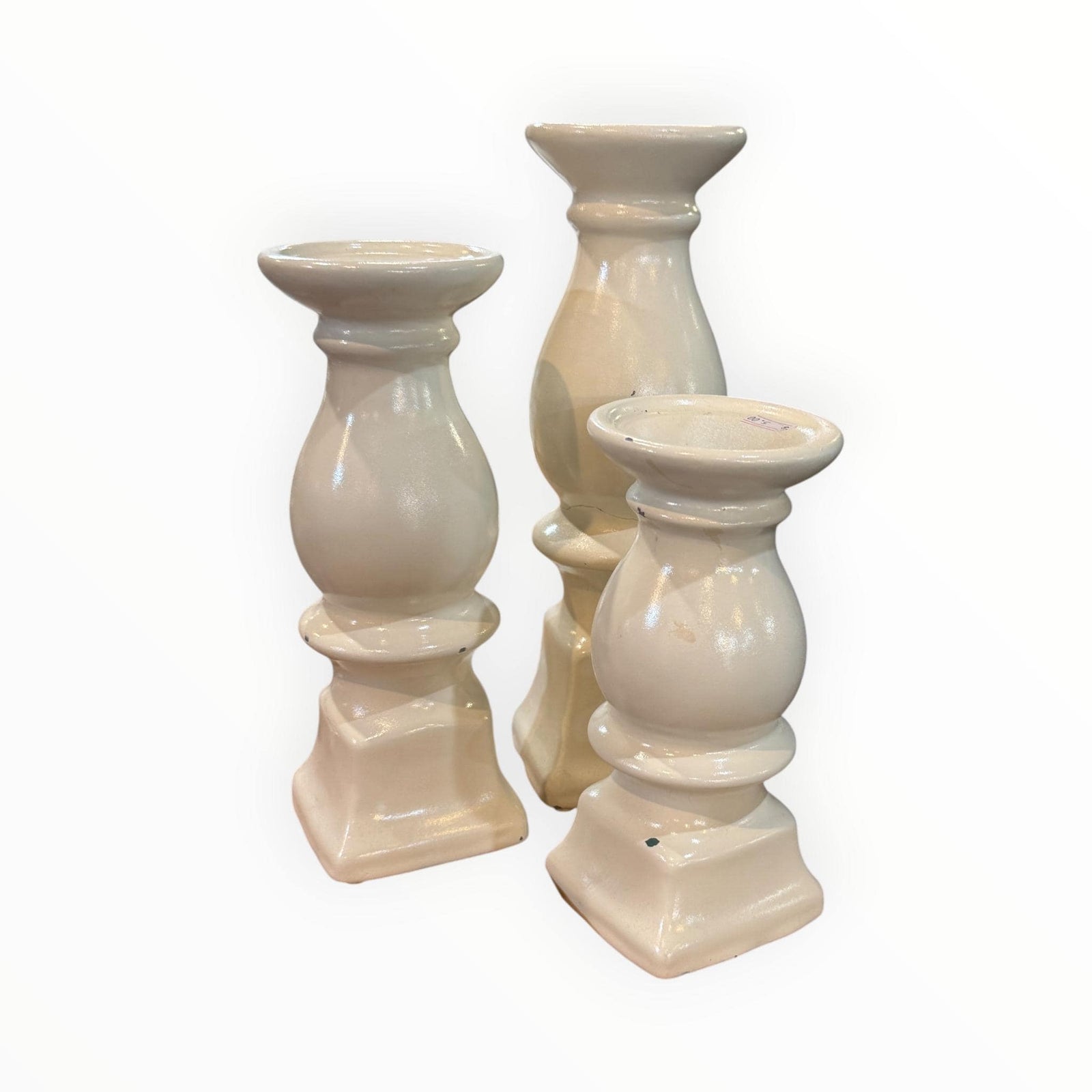 Ceramic Pedestal Candle Holders