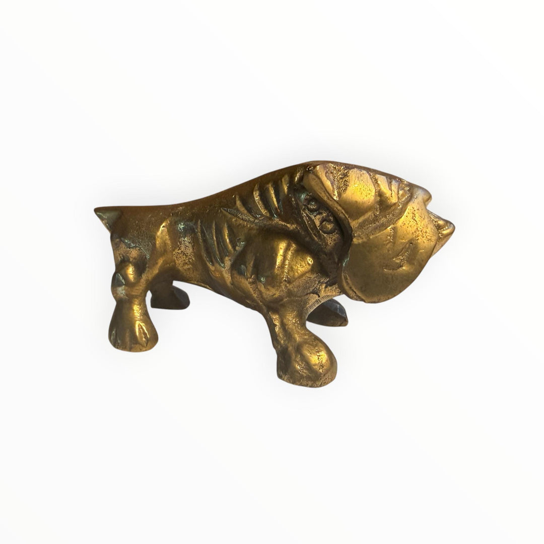 Solid Brass English Bulldog Figurine Dog Statue