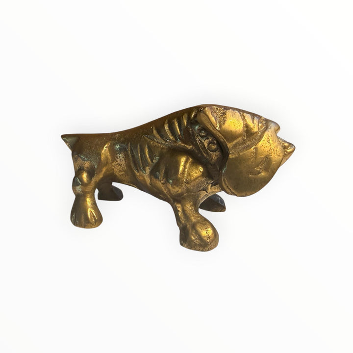 Solid Brass English Bulldog Figurine Dog Statue