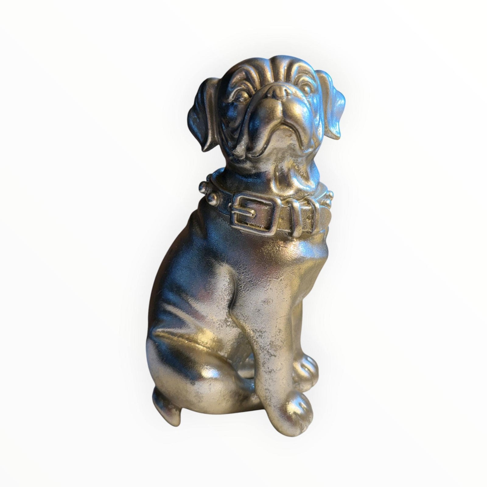 Silver Pug Statue