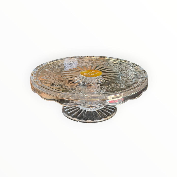 Pioneer Woman Limited Edition Cassie Embossed Clear Glass Cake Stand