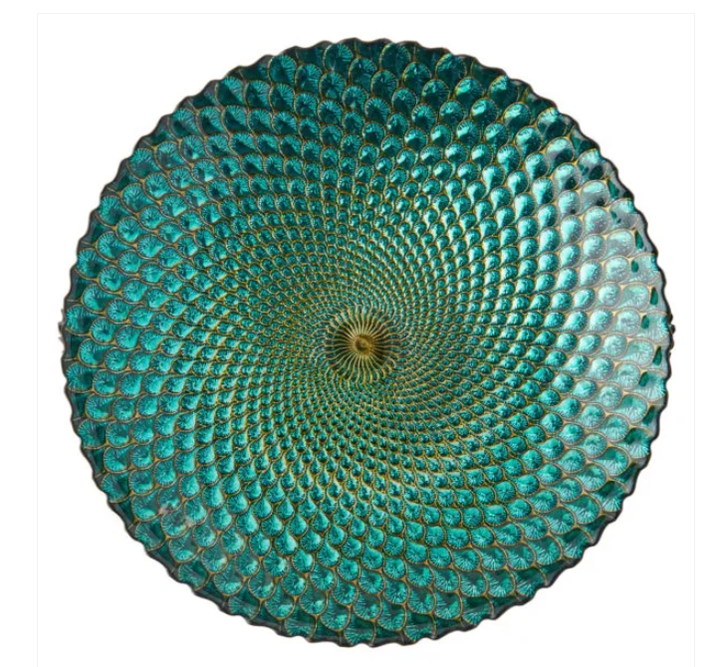 Large Peacock Glass Bowl